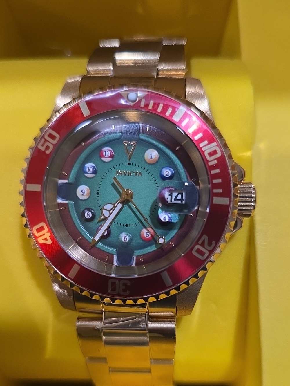703.  Invicta Pro Diver House of Cards Men's Watch - 40mm. Gold (50522)